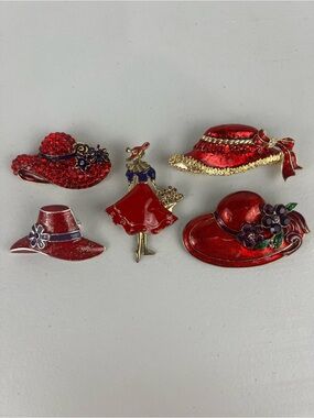 Red Hat Society Brooch Lot